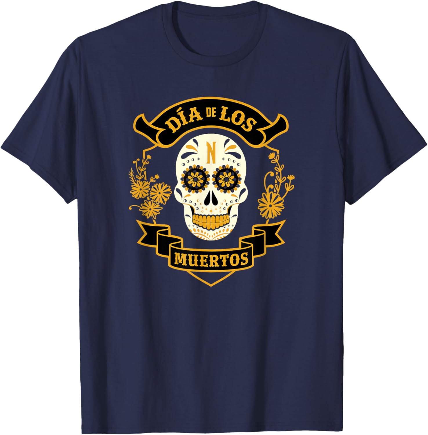 Wednesday - Día de Los Muertos T-Shirt - T-Shirt | Navy
