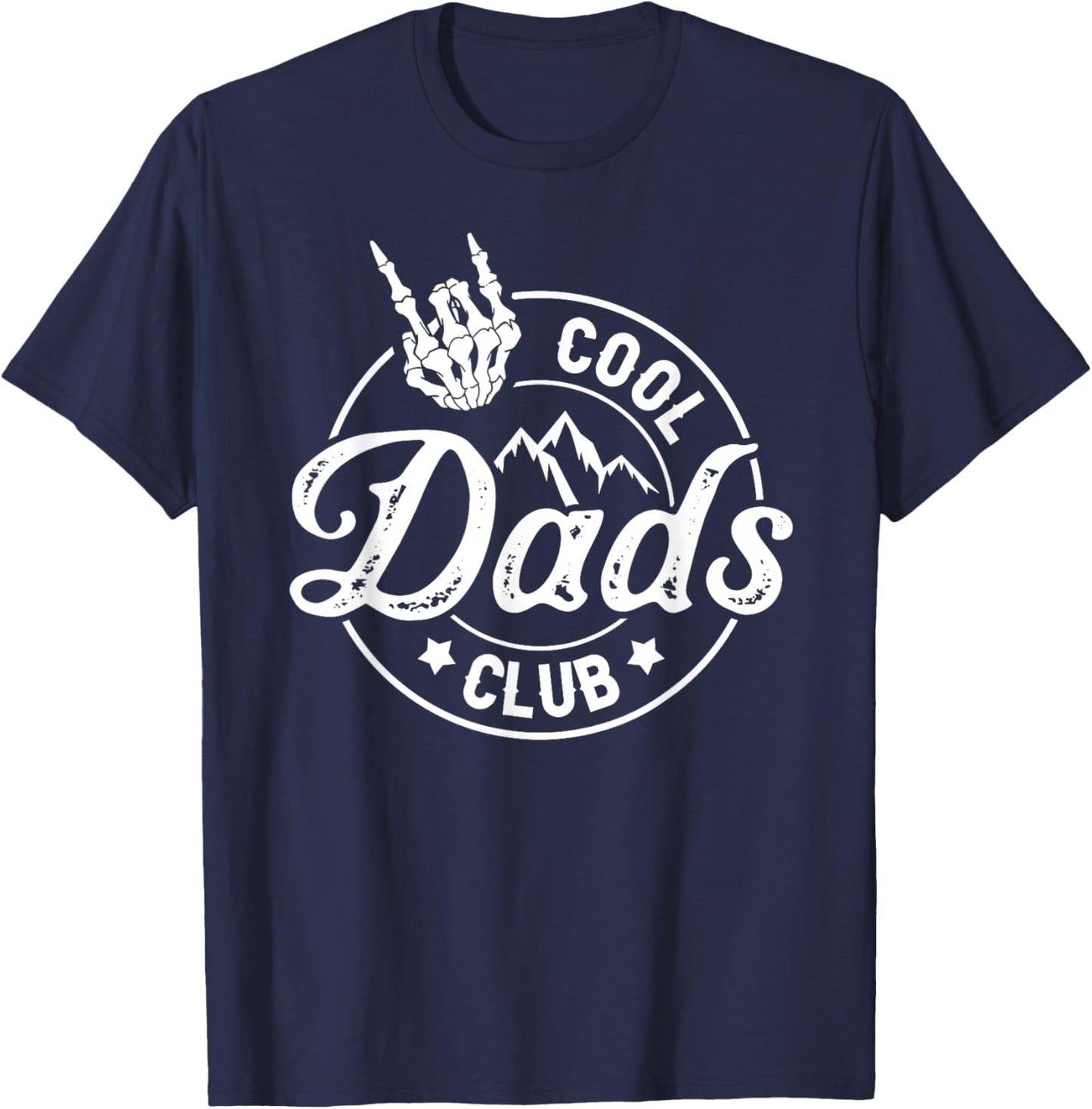 Funny Dad Fathers Day Cool Dads Club Skeleton Hand T-Shirt - T-Shirt | Navy