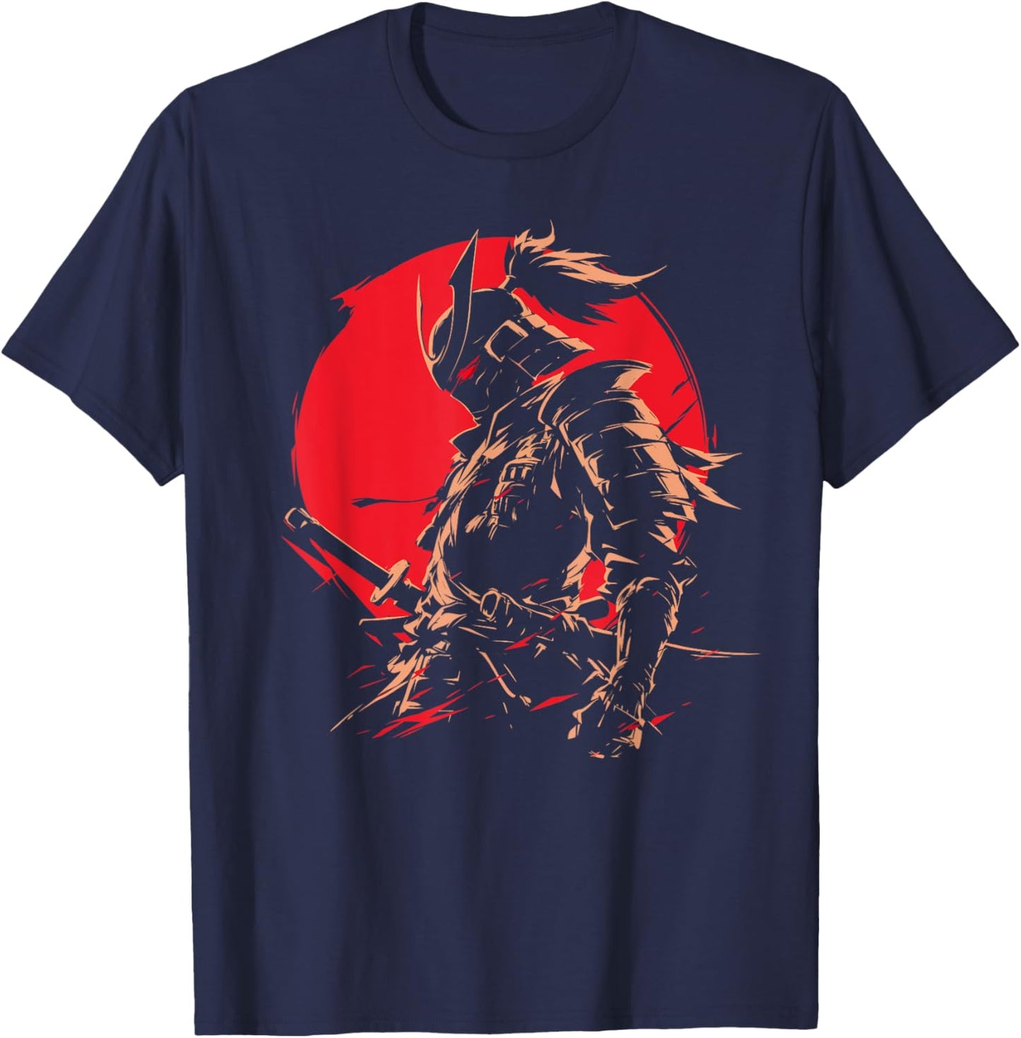 Aesthetic Vintage Samurai Japanese Art Samurai Retro T-Shirt - T-Shirt | Navy