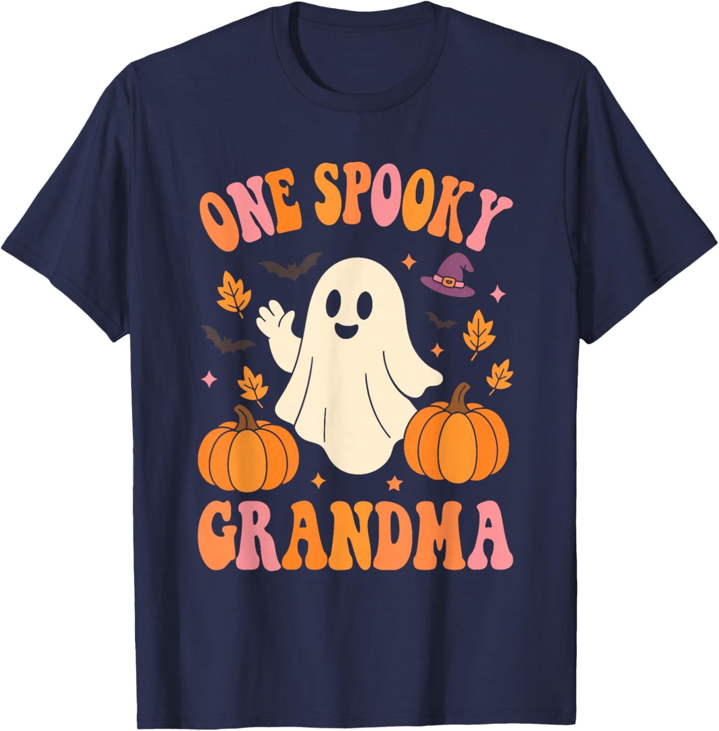 One Spooky Grandma Matching Family Halloween Costumes T-Shirt - T-Shirt | Navy