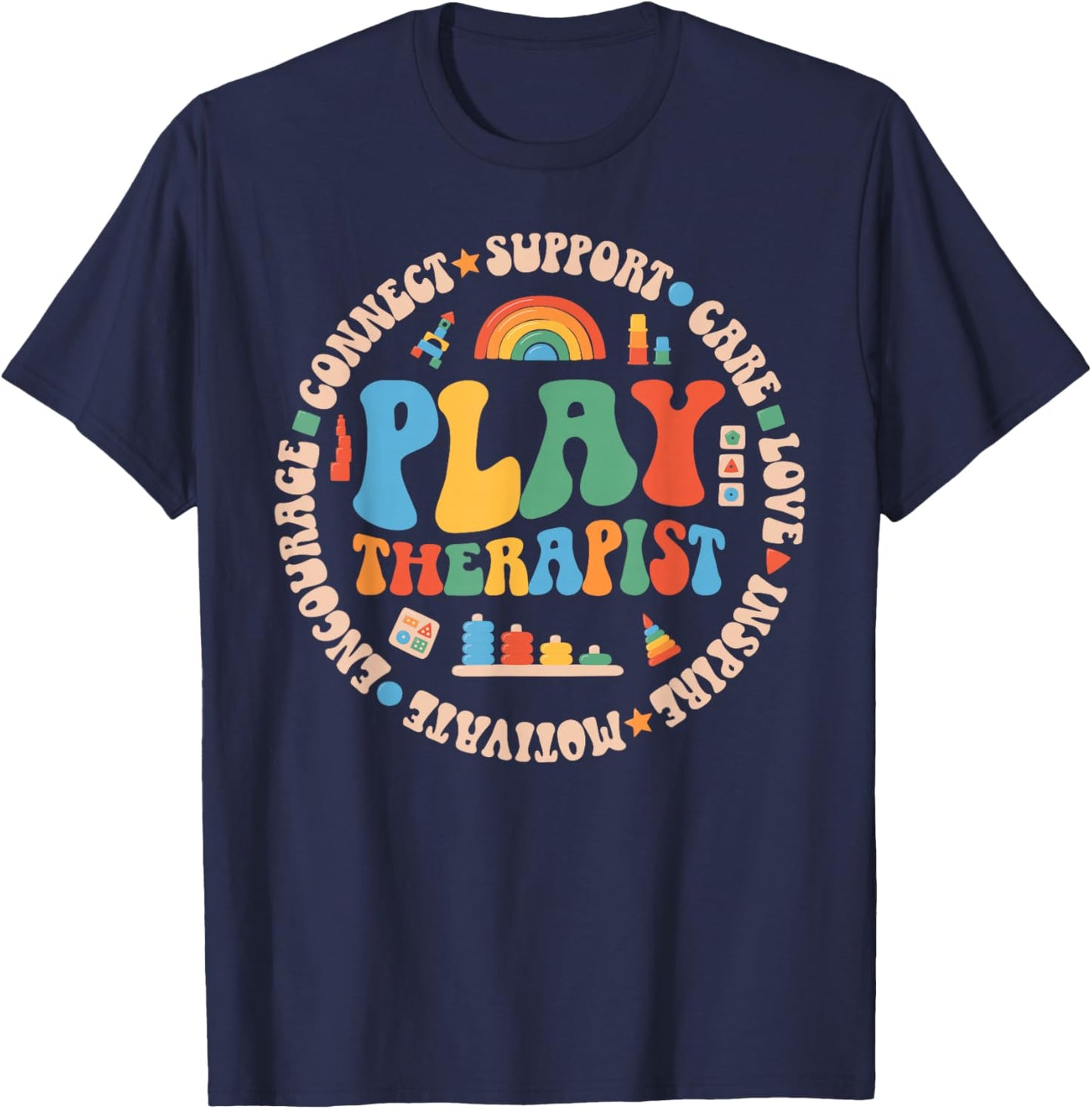 Play Therapist Appreciation Circle Play Therapy T-Shirt - T-Shirt | Navy