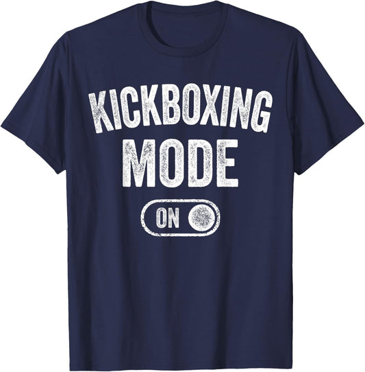 Kickboxing Mode On Funny Kickboxer Gift Coach Trainer T-Shirt - T-Shirt | Navy