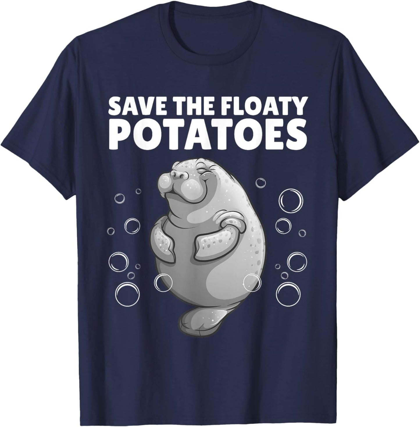 Cool Manatee Design Women Kids Sea Cow Manatee Lover T-Shirt - T-Shirt | Navy