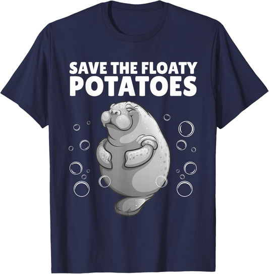 Cool Manatee Design Women Kids Sea Cow Manatee Lover T-Shirt - T-Shirt | Navy