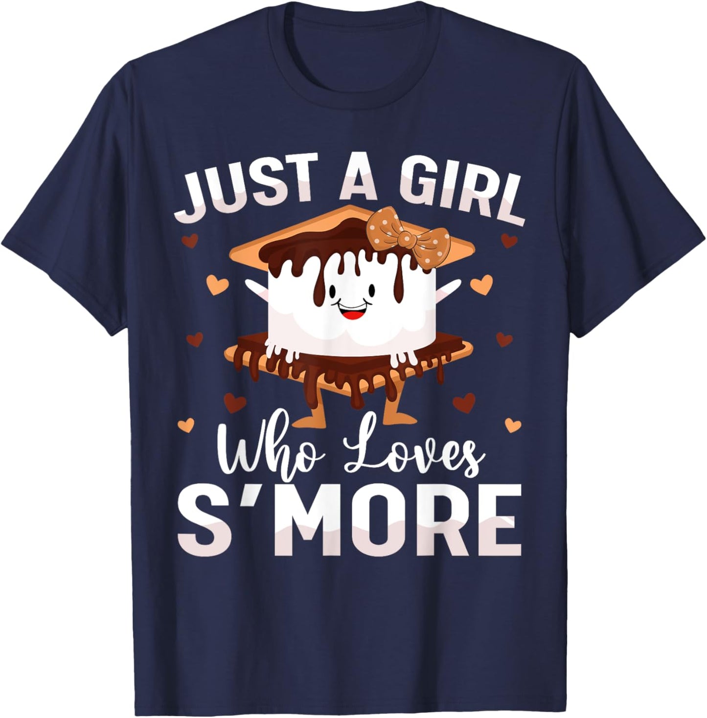 Marshmallow S’more Camping Just A Girl Who Loves S’more T-Shirt - T-Shirt | Navy