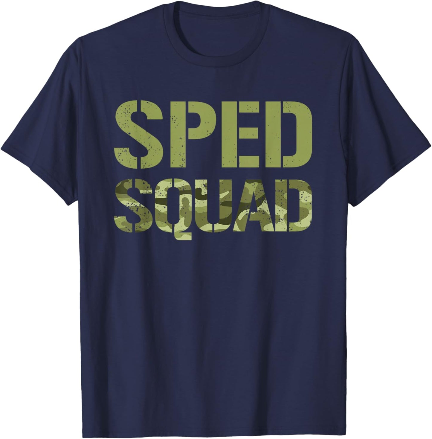 Camo Special Education Camouflage Retro Camo SPED Squad T-Shirt - T-Shirt | Navy