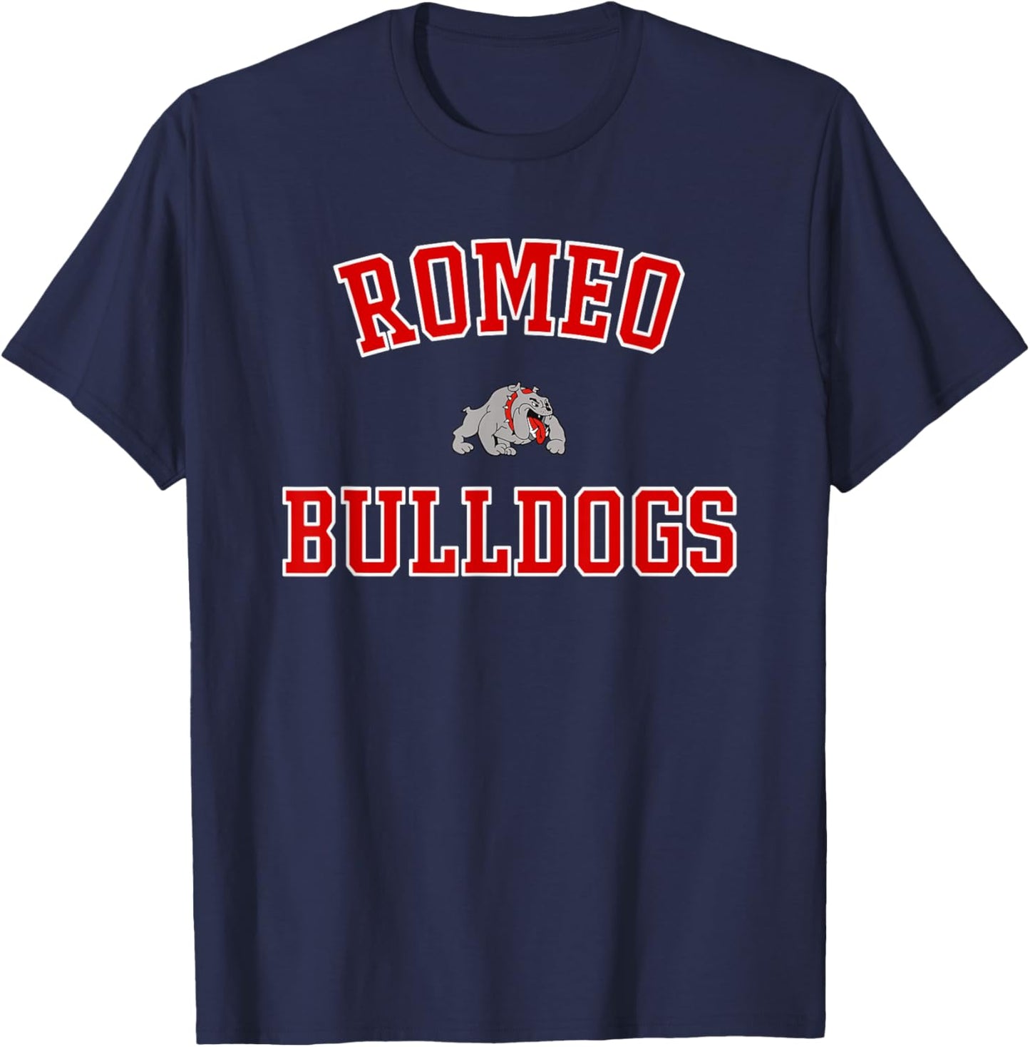 Romeo Bulldogs Logo Varsity HS T-Shirt - T-Shirt | Navy