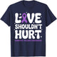 Love Shouldn't Hurt Retro Domestic Violence Awareness Ribbon T-Shirt - T-Shirt | Navy