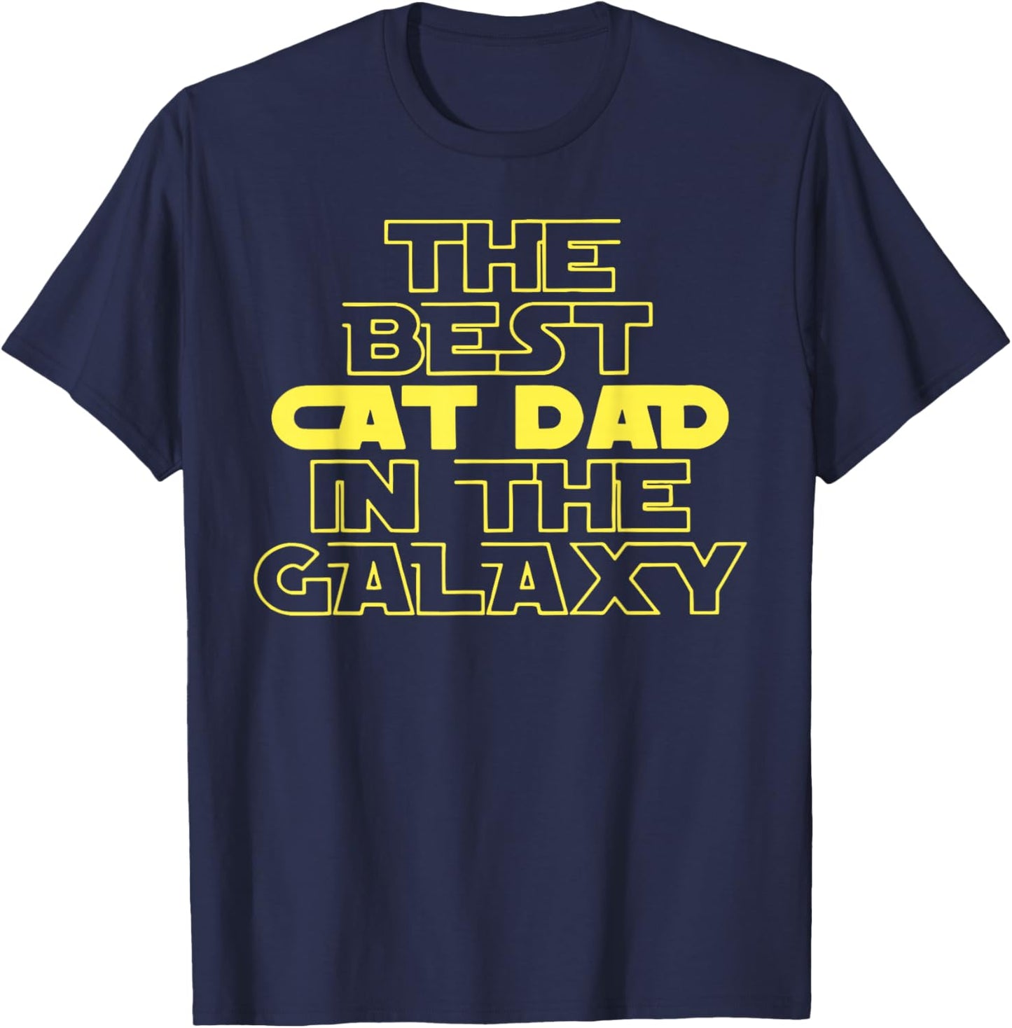 Best Cat Dad in The Galaxy Astronaut Kitty T-Shirt - T-Shirt | Navy