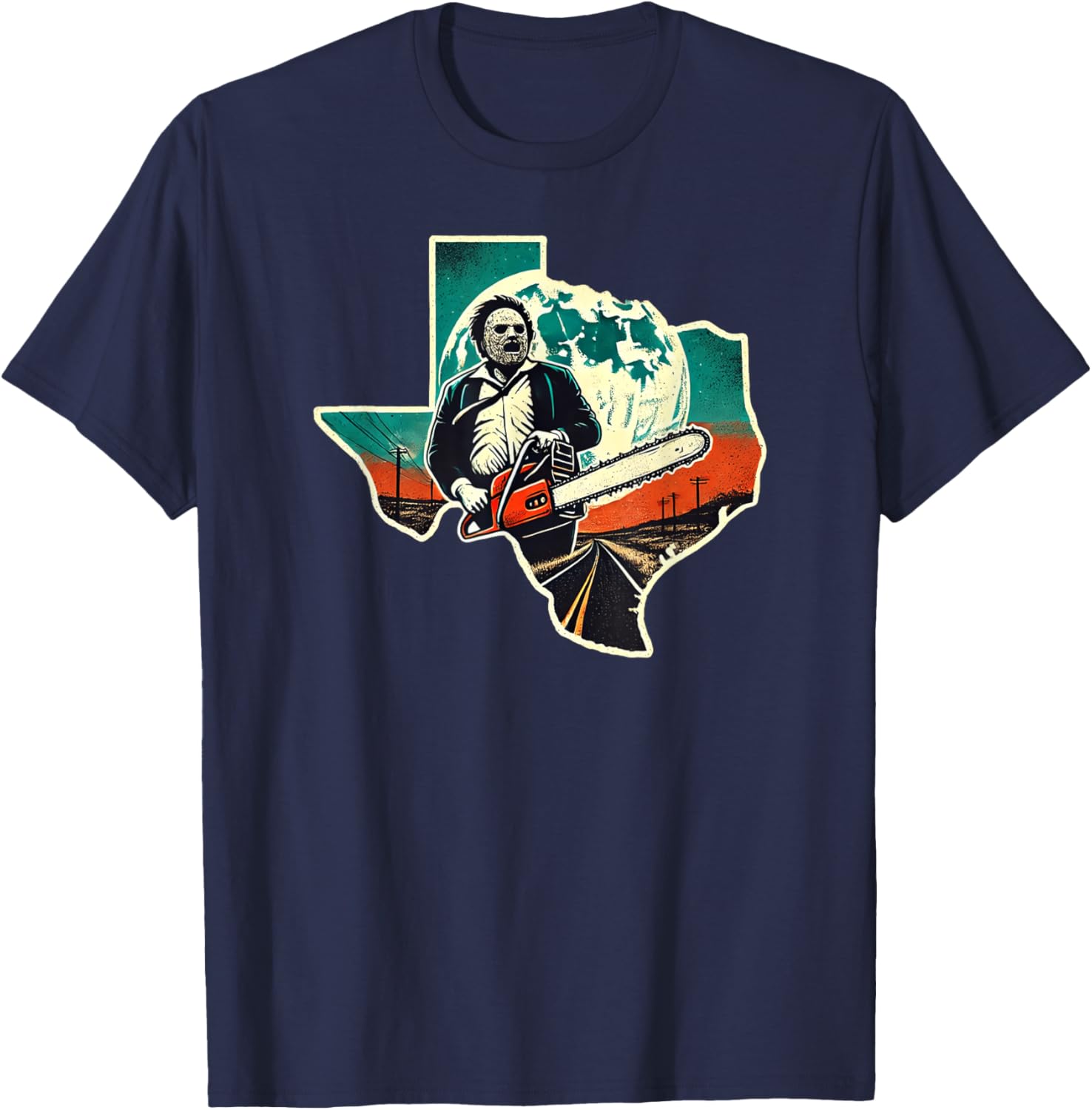 Texas Chainsaw killer Halloween T-Shirt - T-Shirt | Navy