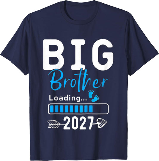 Kids Big Brother Loading 2027, Promoted to Big Brother 2027 T-Shirt - T-Shirt | Navy