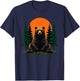 Retro Wildlife Forest Bear Outdoors Nature T-Shirt - T-Shirt | Navy