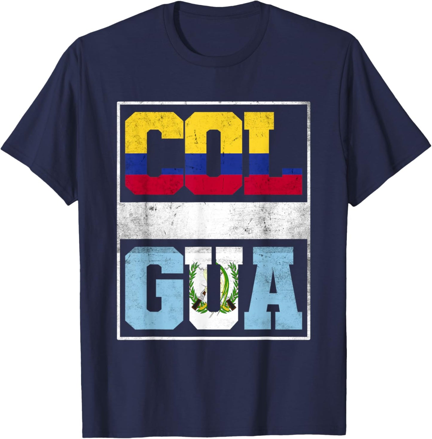 Colombia and Guatemala Mix Colombian Guatemalan Roots T-Shirt - T-Shirt | Navy