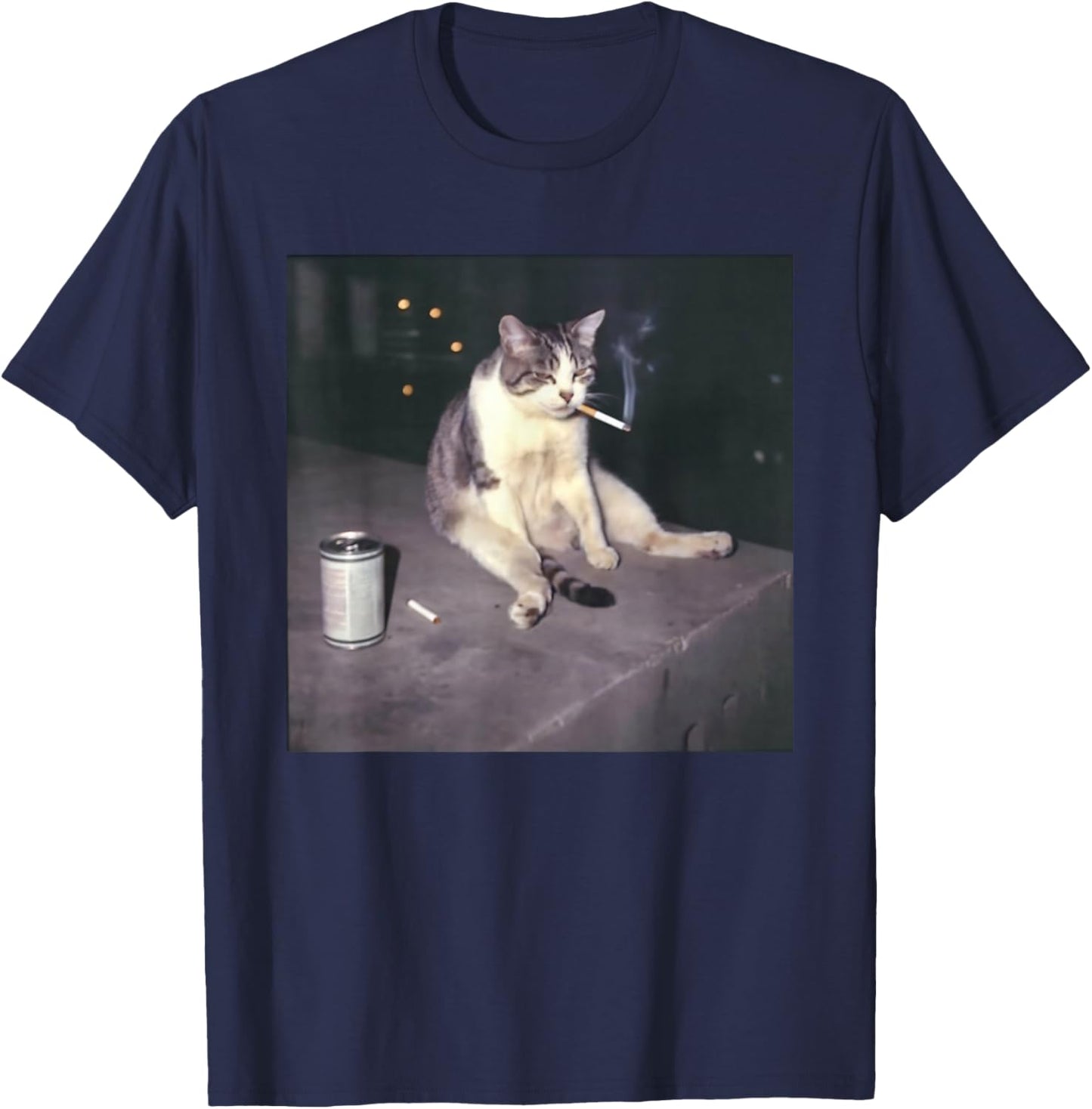 Street Gangster Cats Meme Cat Lovers Funny Memes Brainrot T-Shirt - T-Shirt | Navy