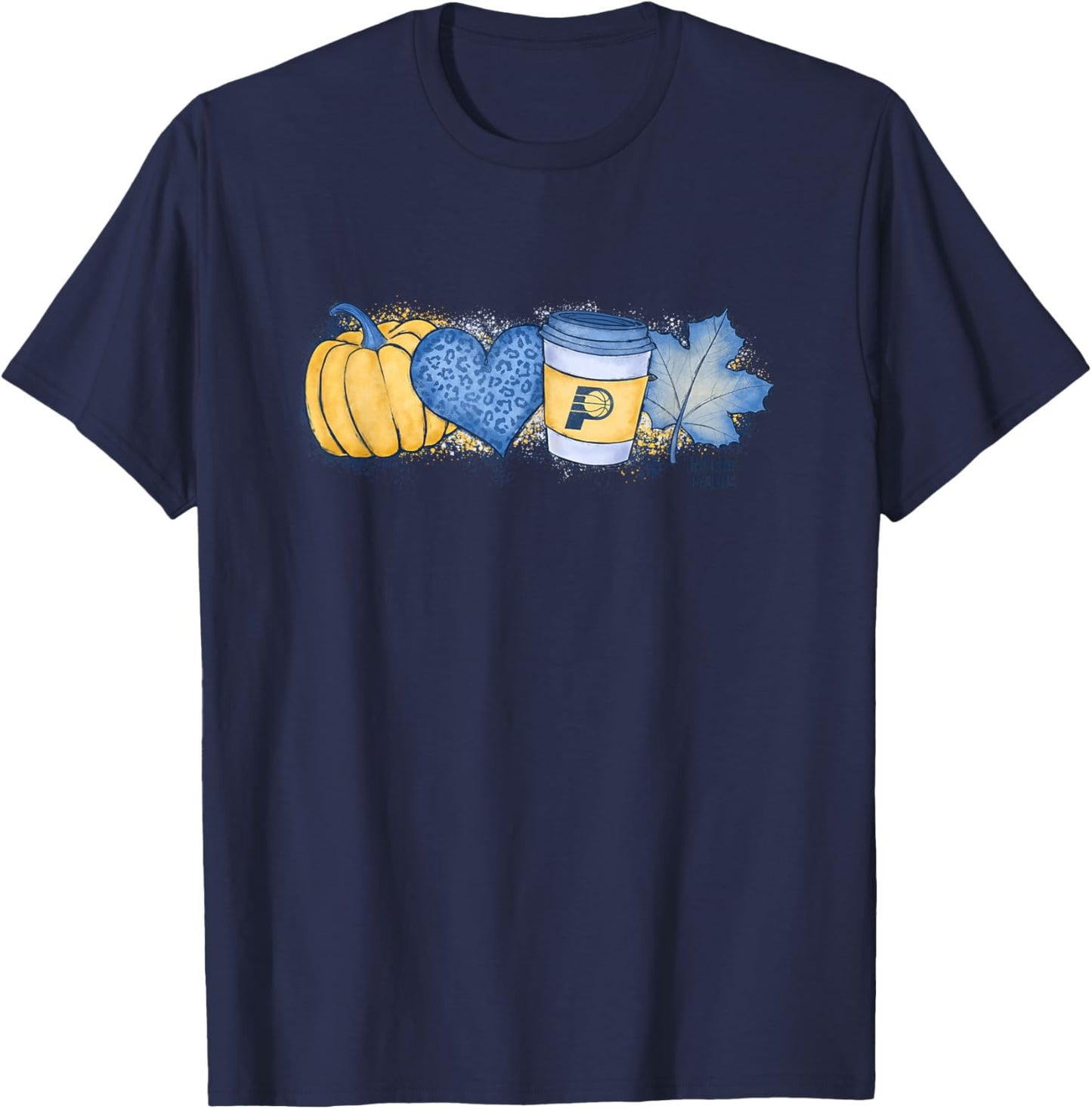 NBA Indiana Pacers Cozy Fall Painted Banner T-Shirt - T-Shirt | Navy