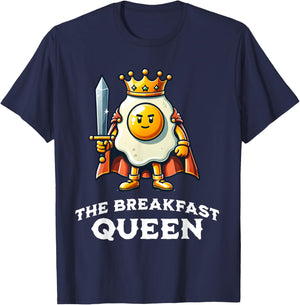 Breakfast Queen Funny Quote Breakfast Lover T-Shirt - T-Shirt | Navy