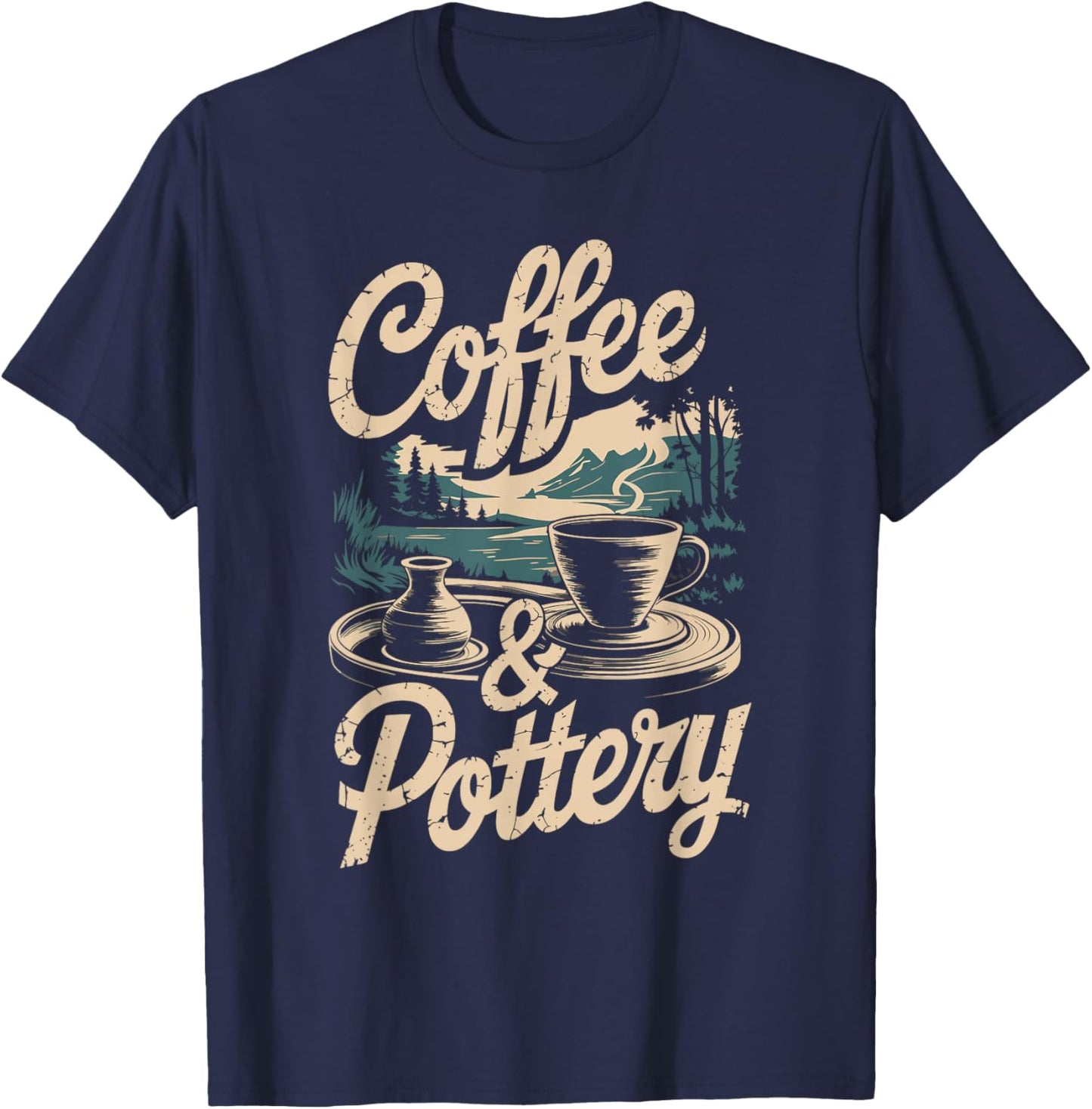 Coffee And Pottery T-Shirt - T-Shirt | Navy