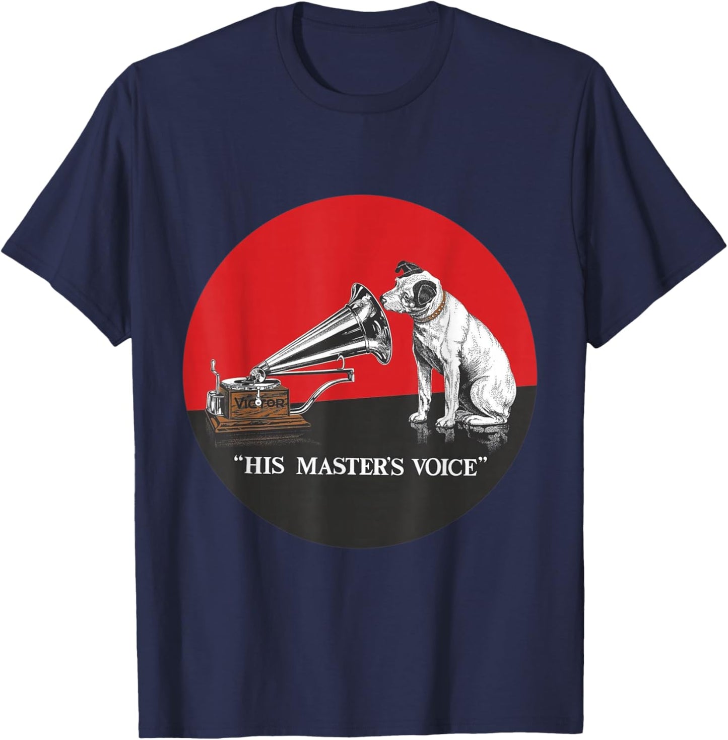 His Master's Voice RCA Victor Nipper Dog T-Shirt - T-Shirt | Navy