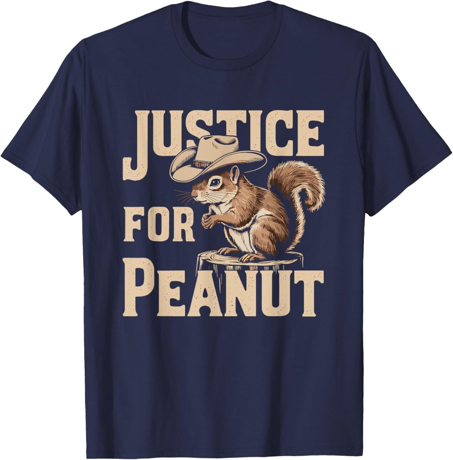 Justice For Peanut The Squirrel T-Shirt - T-Shirt | Navy