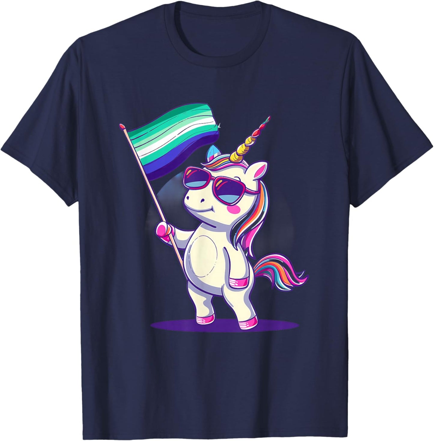 Unicorn MLM Pride LGBT MLM-Flagge Schwule Männliche Flagge LGBTQ T-Shirt - T-Shirt | Navy