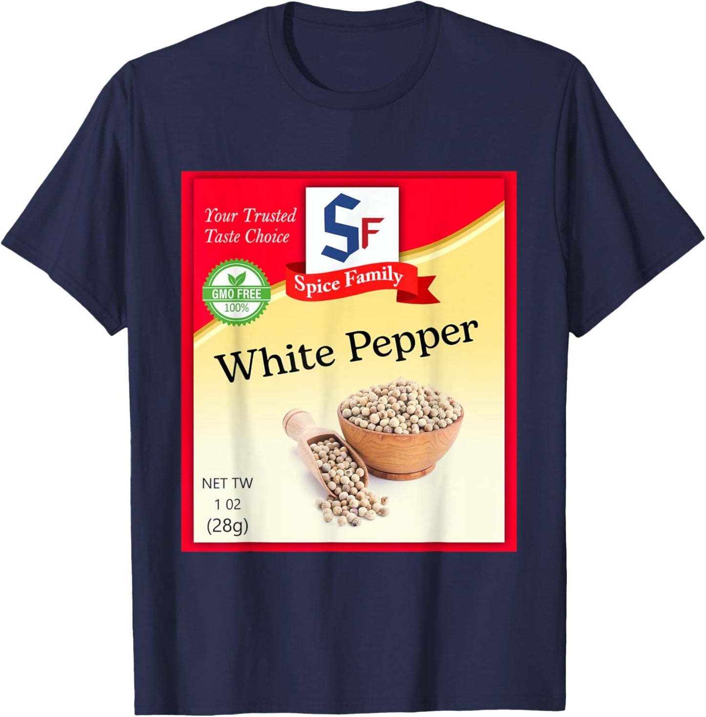 White Pepper Condiment Costume Holiday Spice Costumes T-Shirt - T-Shirt | Navy