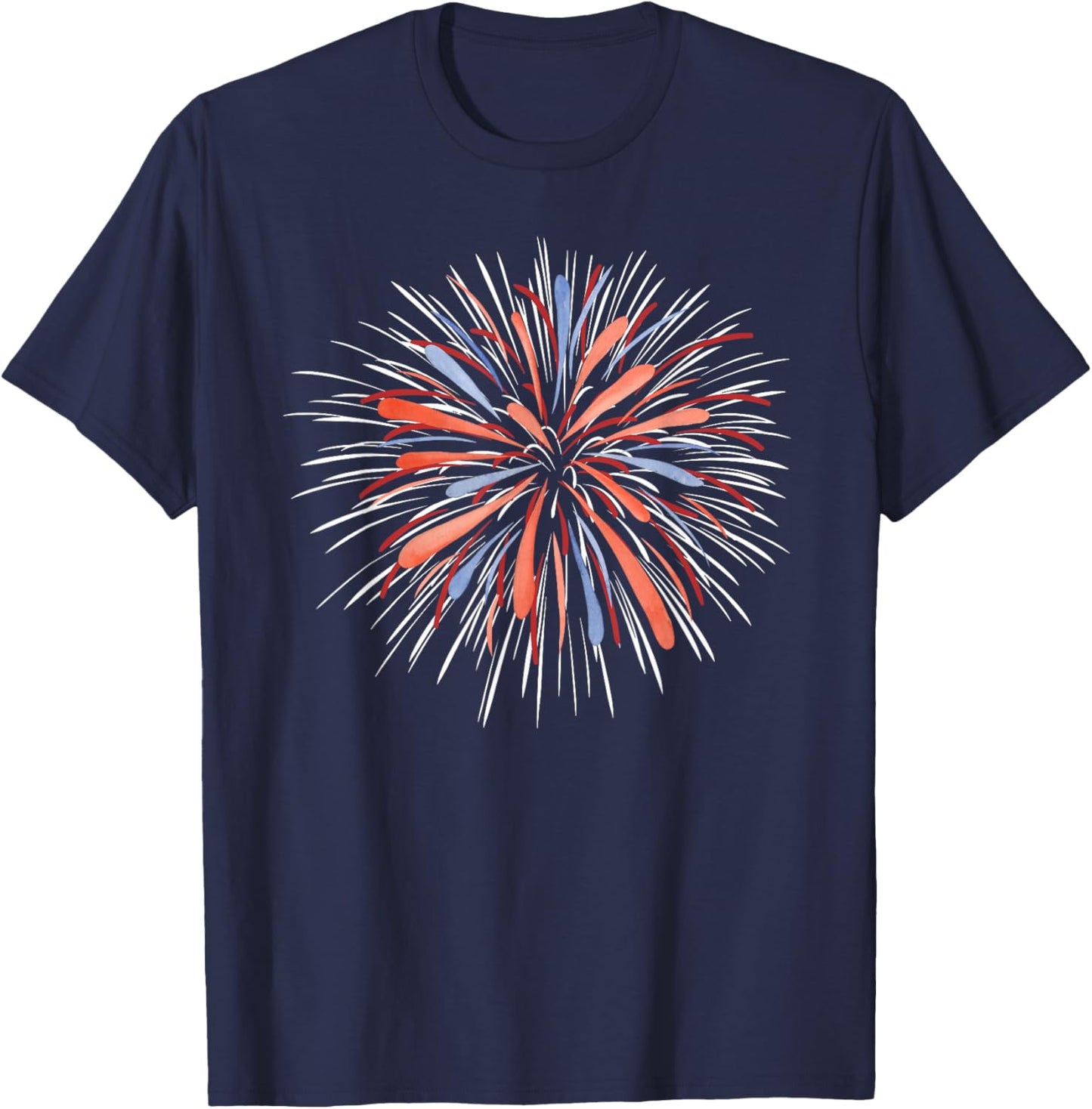 Fireworks Watercolor T-Shirt - T-Shirt | Navy