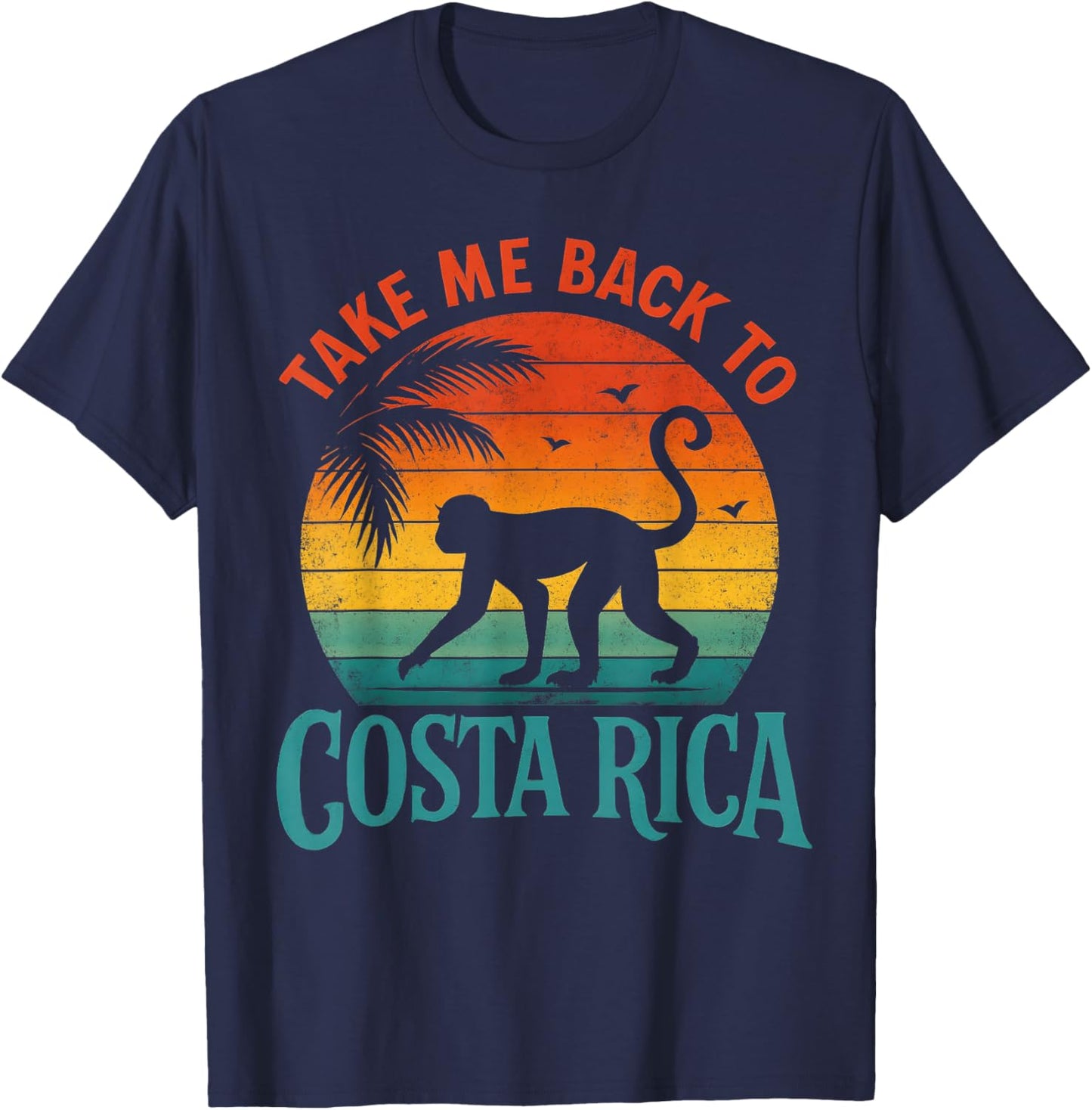 Take Me Back to Costa Rica Monkey Sunset T-Shirt - T-Shirt | Navy