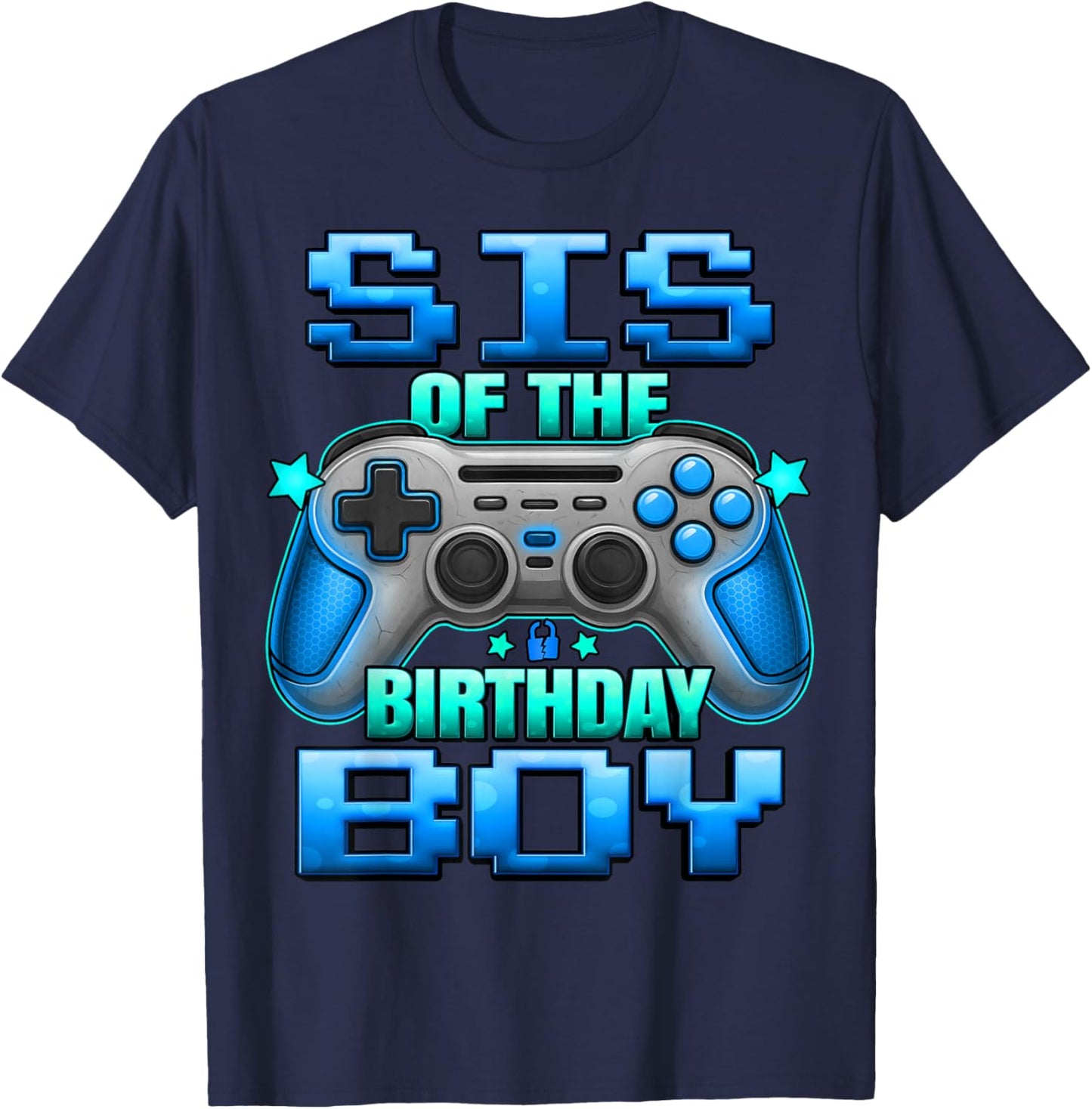 Sister of The Birthday Boy Matching Family Lil Sister T-Shirt - T-Shirt | Navy