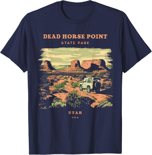Dead Horse Point State Park Utah Retro Vintage T-Shirt - T-Shirt | Navy