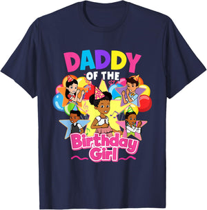 Daddy of Birthday Girl Gracie Pink Doll Family Decorations T-Shirt - T-Shirt | Navy