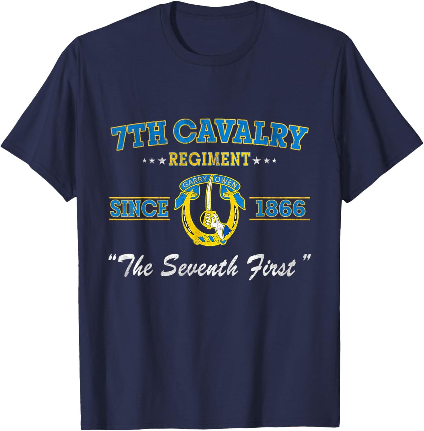 7th Cavalry Regiment Veteran Military Father Day T-Shirt - T-Shirt | Navy