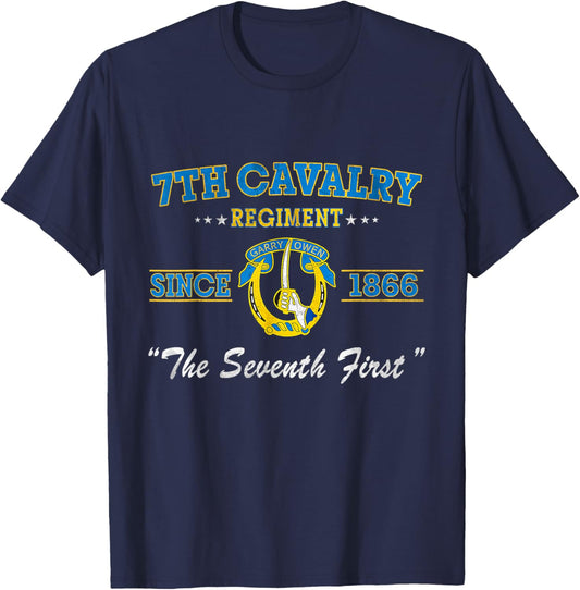 7th Cavalry Regiment Veteran Military Father Day T-Shirt - T-Shirt | Navy