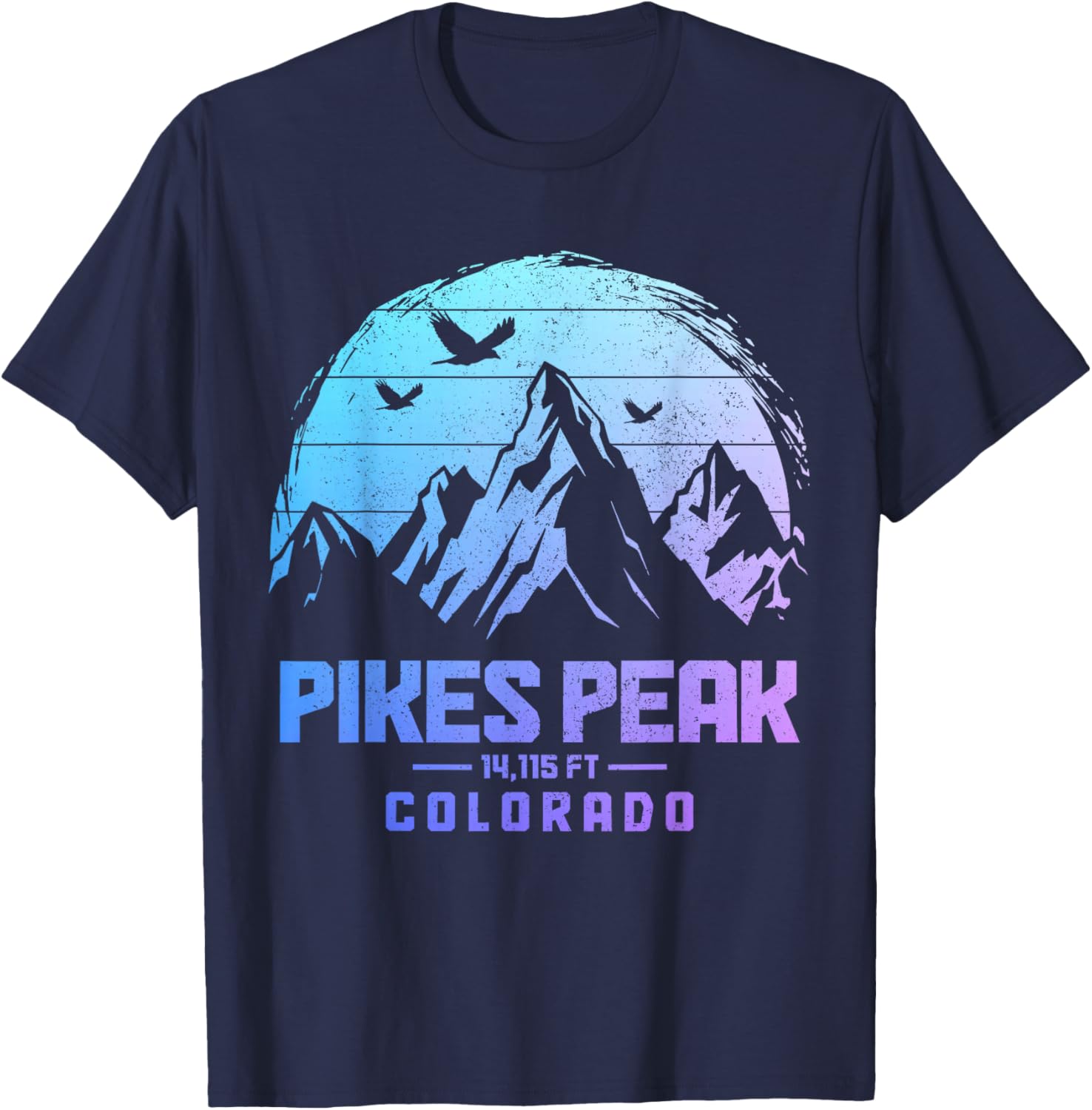 Pikes Peak Colorado Rocky Mountains Climbing Souvenirs T-Shirt - T-Shirt | Navy