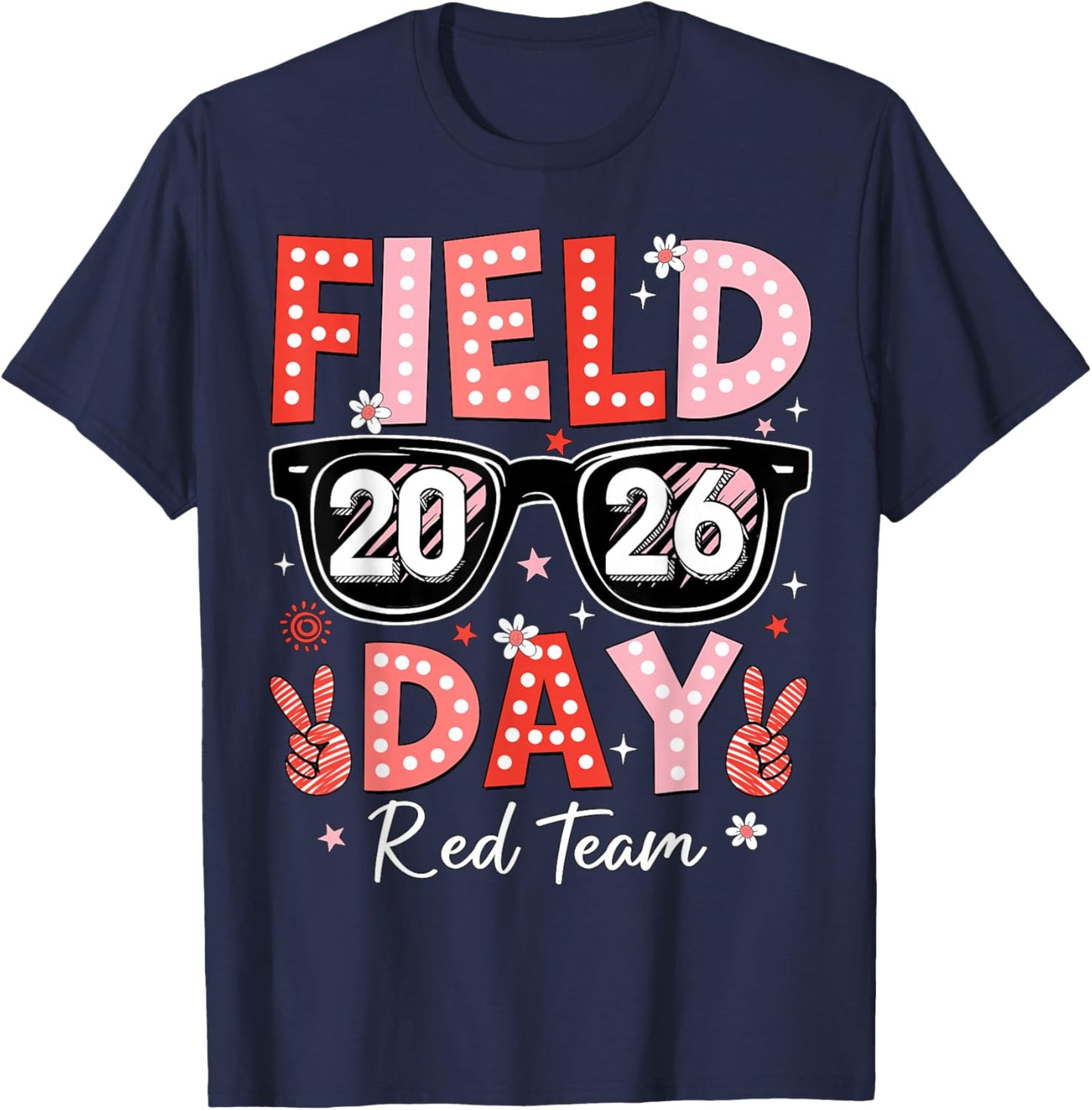 Field Day 2026 Red Team Color Game Competition Boy Girl Kid T-Shirt - T-Shirt | Navy