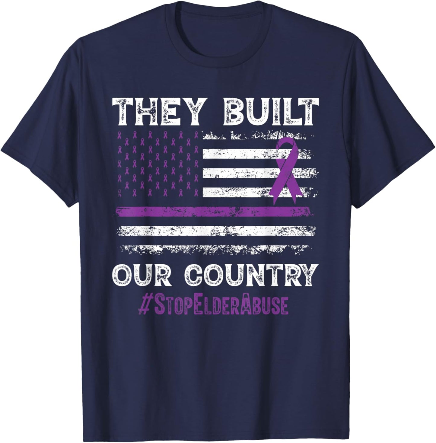 Elder Abuse Awareness Stop Elder Abuse prevention T-Shirt - T-Shirt | Navy