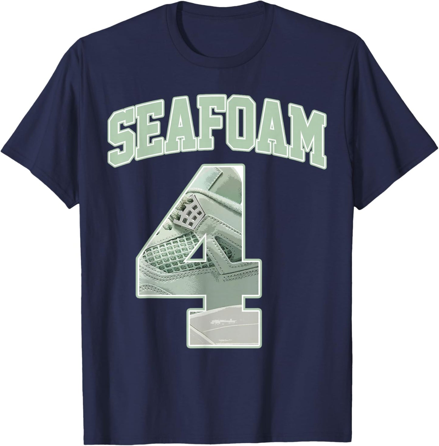 Number 4 Seafoam Abundance 4s Matching Women T-Shirt - T-Shirt | Navy