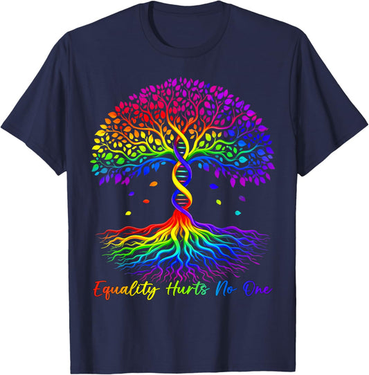 Equality Hurts No One Tree Life Rainbow LGBT Pride Men Women T-Shirt - T-Shirt | Navy