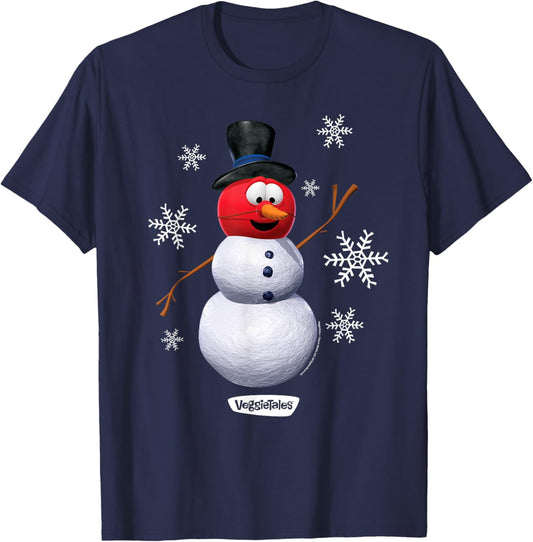VeggieTales Let It Snow Bob The Tomato Snowman T-Shirt - T-Shirt | Navy