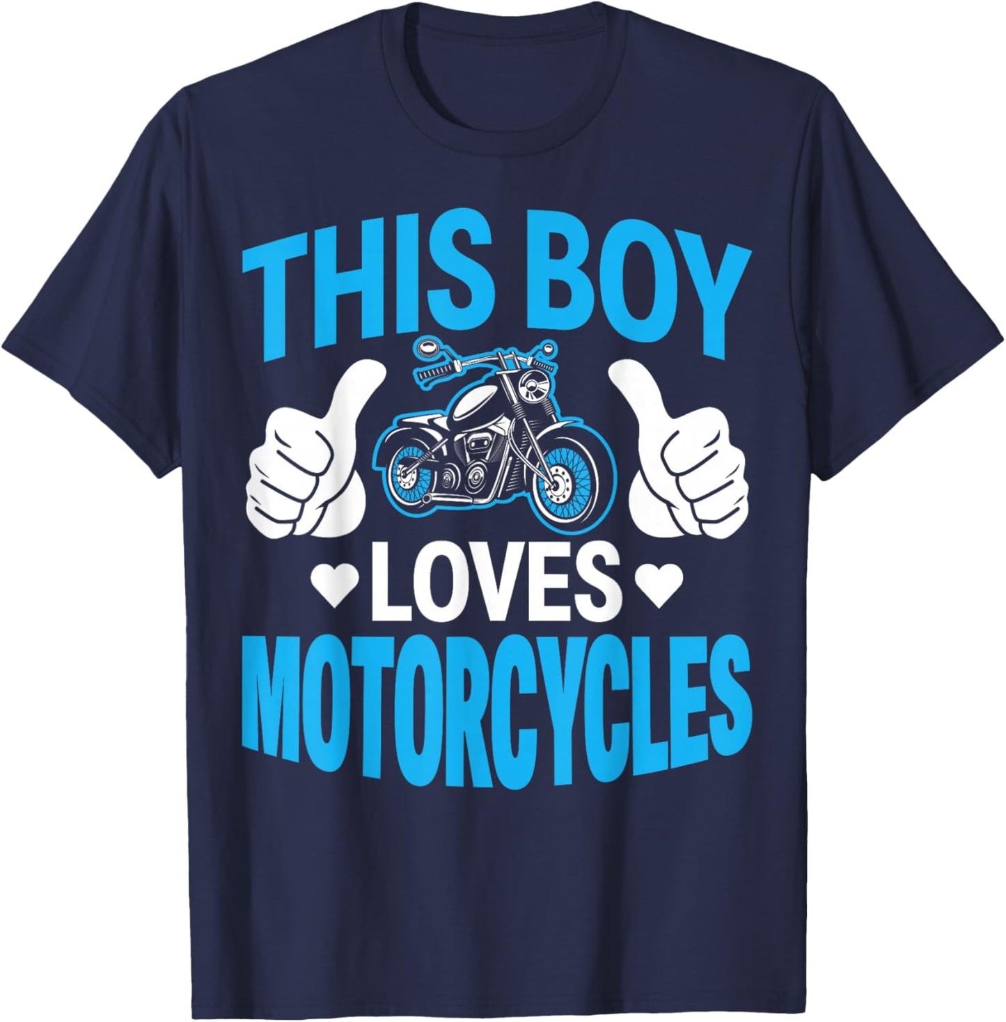 This Boy Loves Motorcycles Motorcycling Bike Rider Biker Men T-Shirt - T-Shirt | Navy
