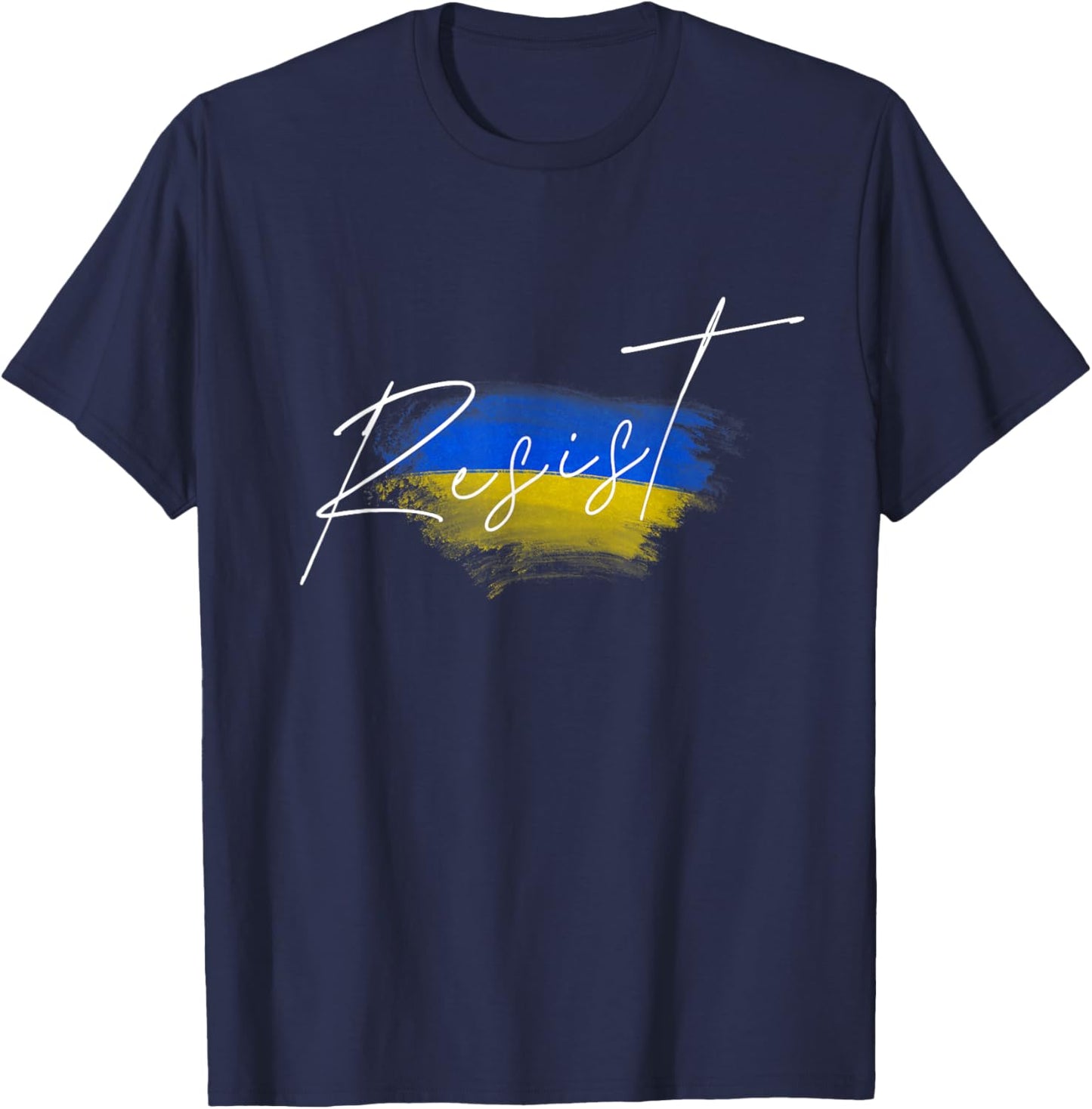 Resist Ukraine Flag Ukrainian T-Shirt - T-Shirt | Navy