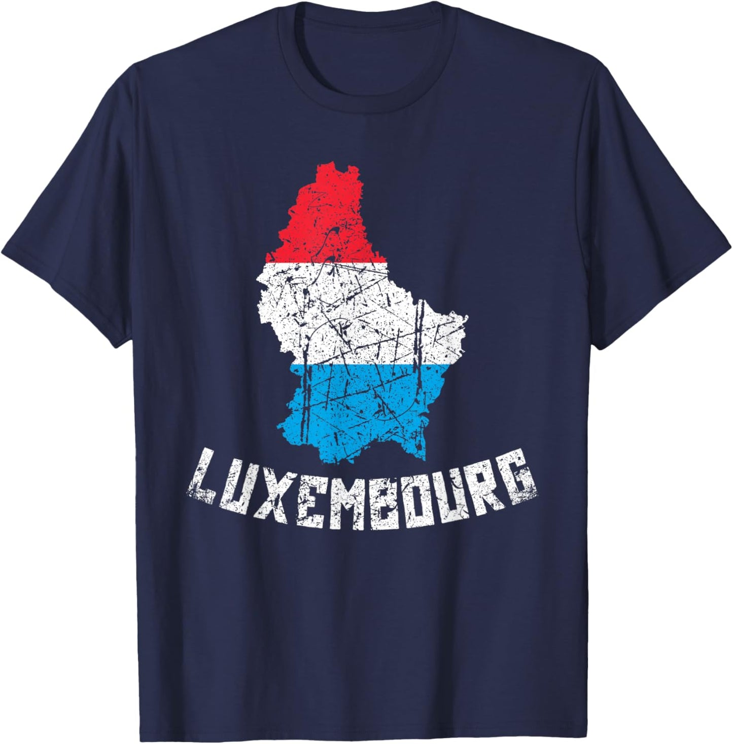 Luxembourg Flag Distressed Men Women Kids Luxembourger T-Shirt - T-Shirt | Navy