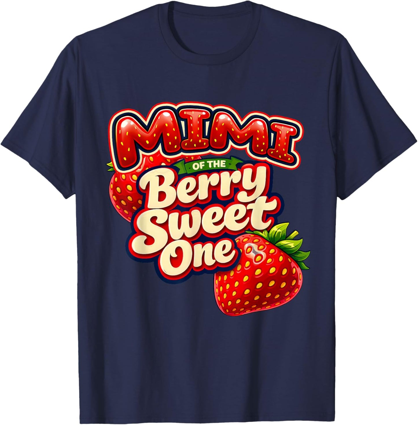 Grandma Mimi of The Berry Sweet One Retro First Birthday T-Shirt - T-Shirt | Navy