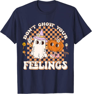 Cool Mental Health Halloween Quote Don't Ghost Your Feelings T-Shirt - T-Shirt | Navy