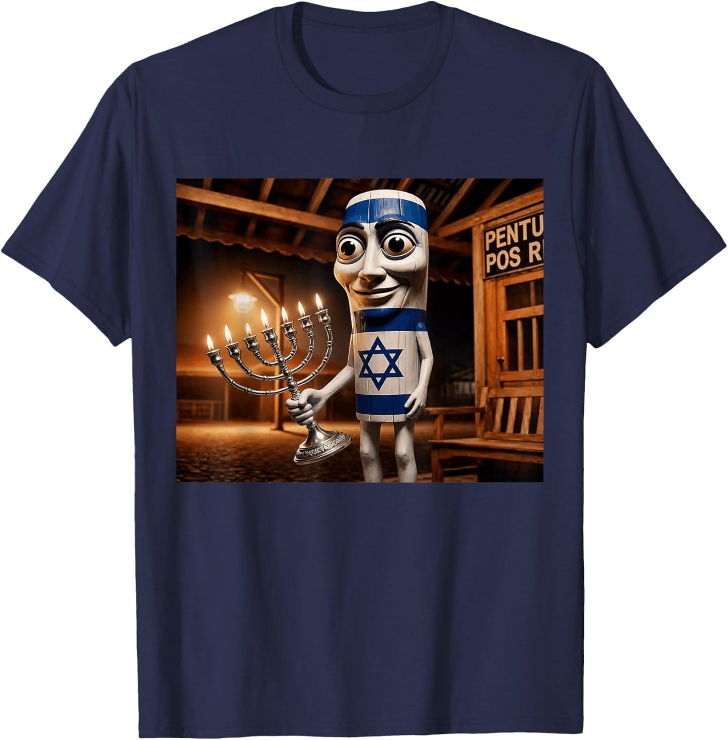 Tung Tung Tung Sahur Jewish Italian Brainrot Meme T-Shirt - T-Shirt | Navy