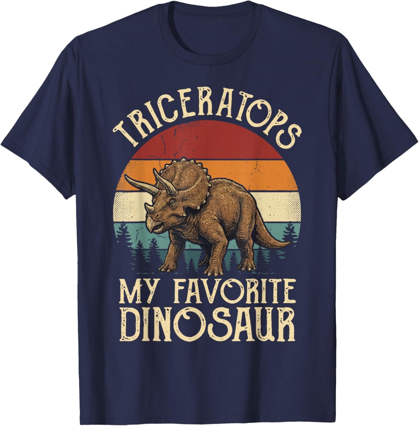 Triceratops My Favorite Dinosaur T-Shirt - T-Shirt | Navy