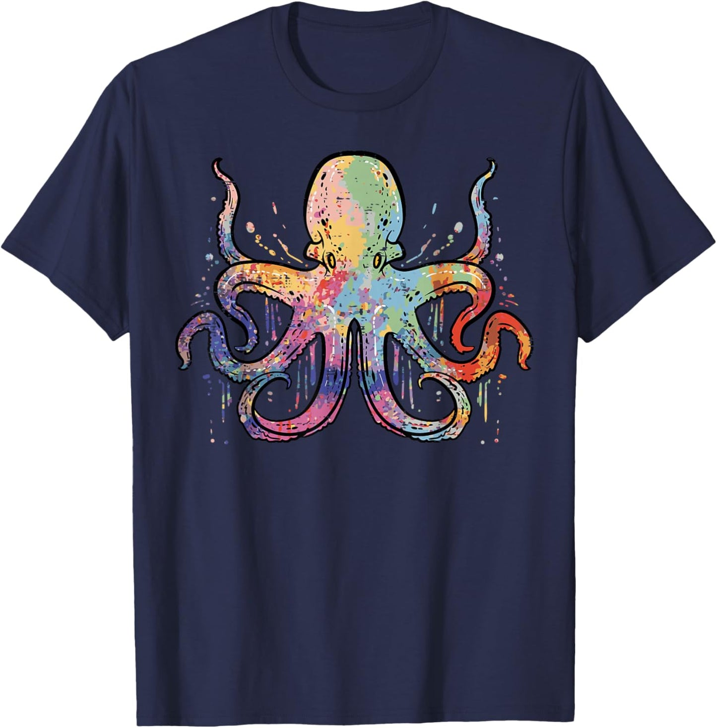 Colorful Octopus Cephalopod Animal Women Girls Kids Toddler T-Shirt - T-Shirt | Navy
