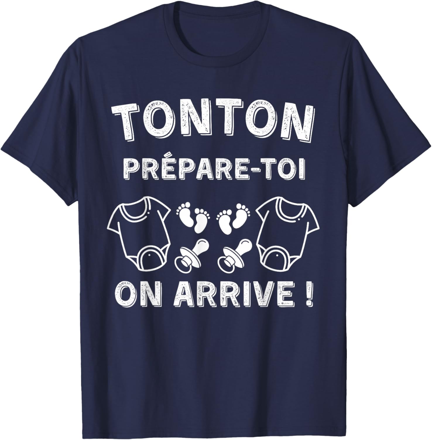 Tonton de Jumeaux - Original Gift Announcement Pregnancy T-Shirt - T-Shirt | Navy