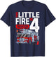 4 Year Old Firefighter Birthday Party Fire Truck 4th T-Shirt - T-Shirt | Navy