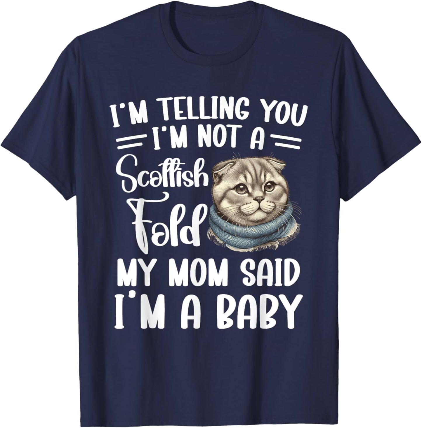 Scottish Fold Mom Costume Cat Lover Plush Scottish Folds Women T-Shirt - T-Shirt | Navy