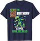 8th Birthday Level Unlocked Pixel Dab 8 Bday Gamer Boys Kids T-Shirt - T-Shirt | Navy